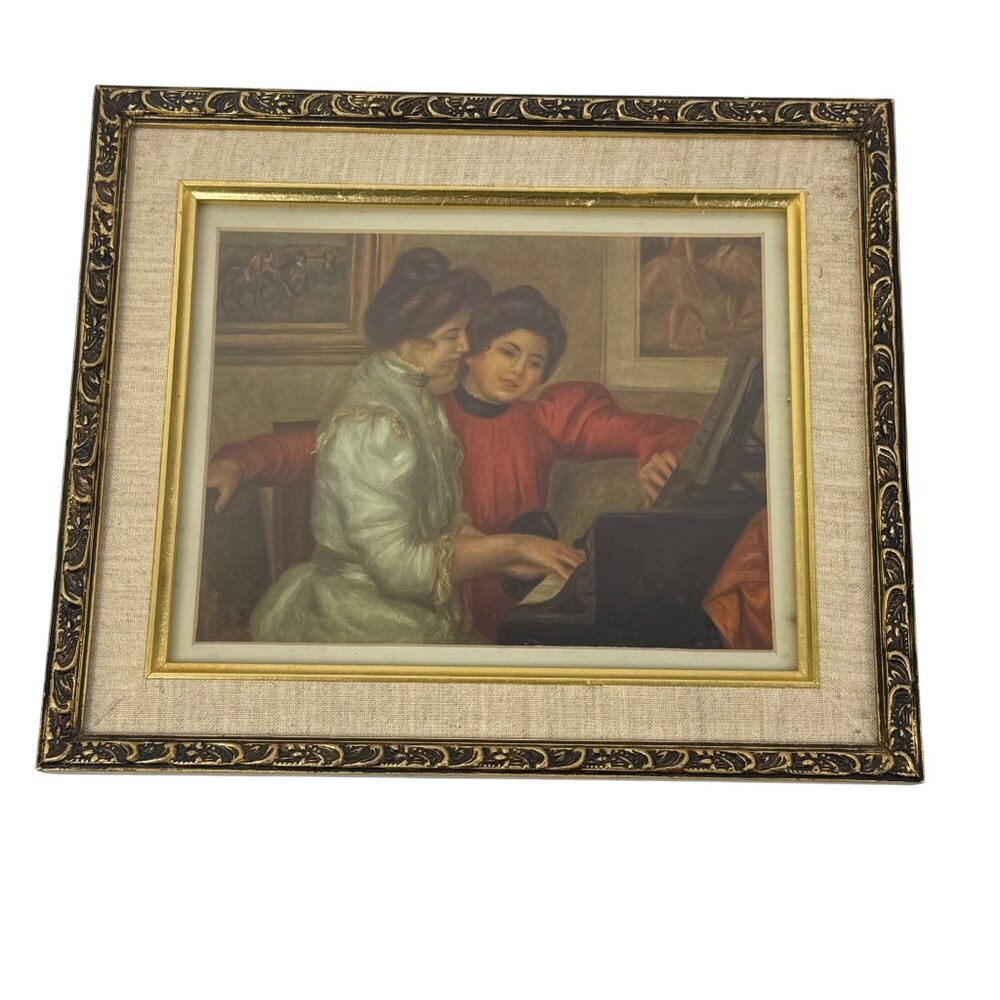Renoit "Yvonne and Christine Lerolle at the Piano" Framed Print Wall Hanging